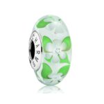 Charm flowers γυαλί murano-Ασήμι 925